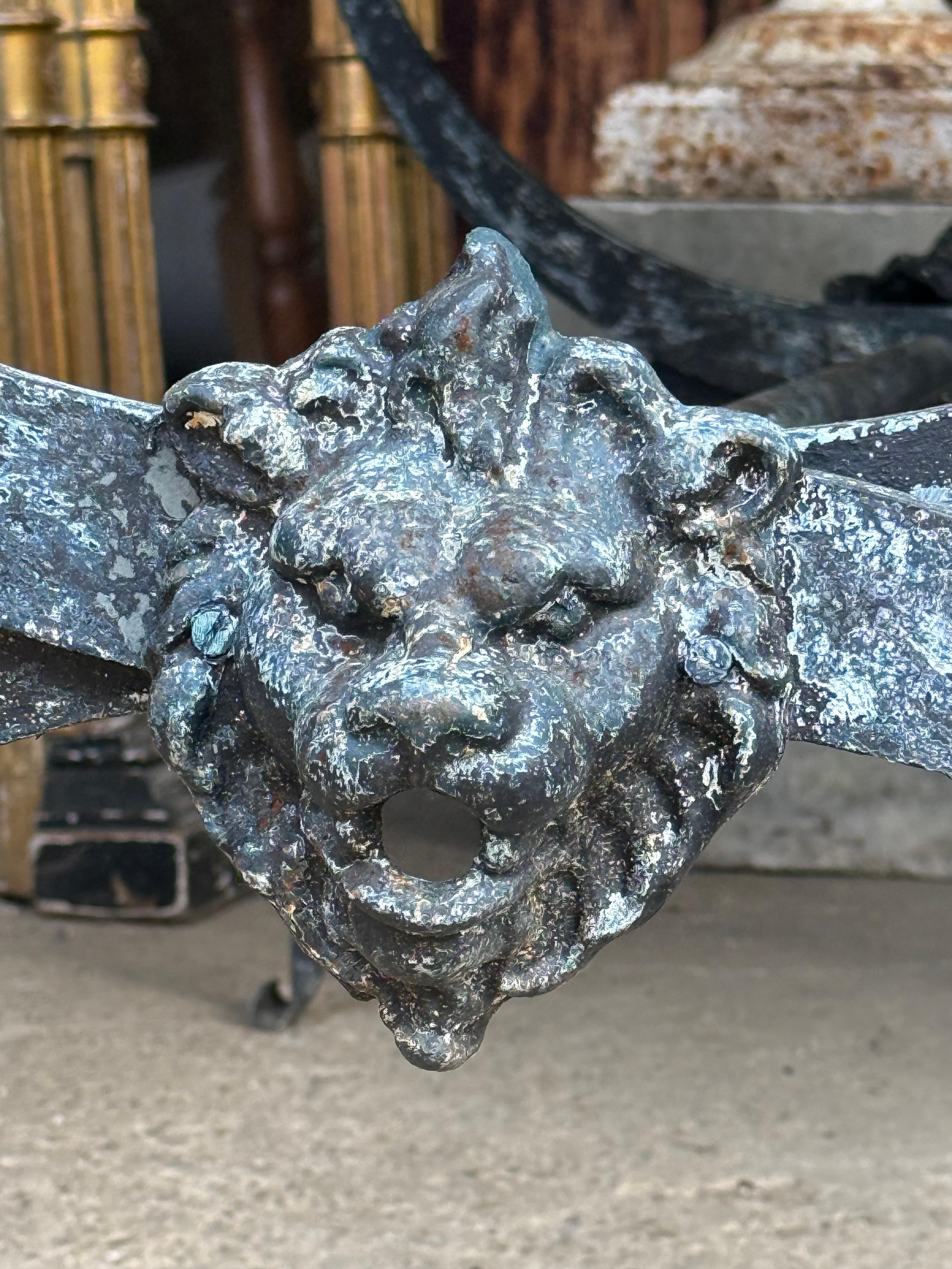 Milieu du XXe siècle French Iron & Marble Garden Table en vente