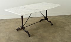 French Iron & Marble Outdoor Dining Table
