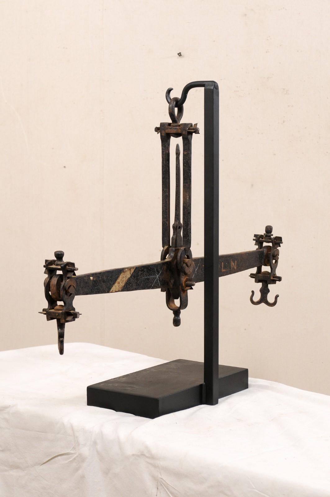 French Iron Mercantile Scale on Custom Stand, a Great Decorative Piece For Sale 5