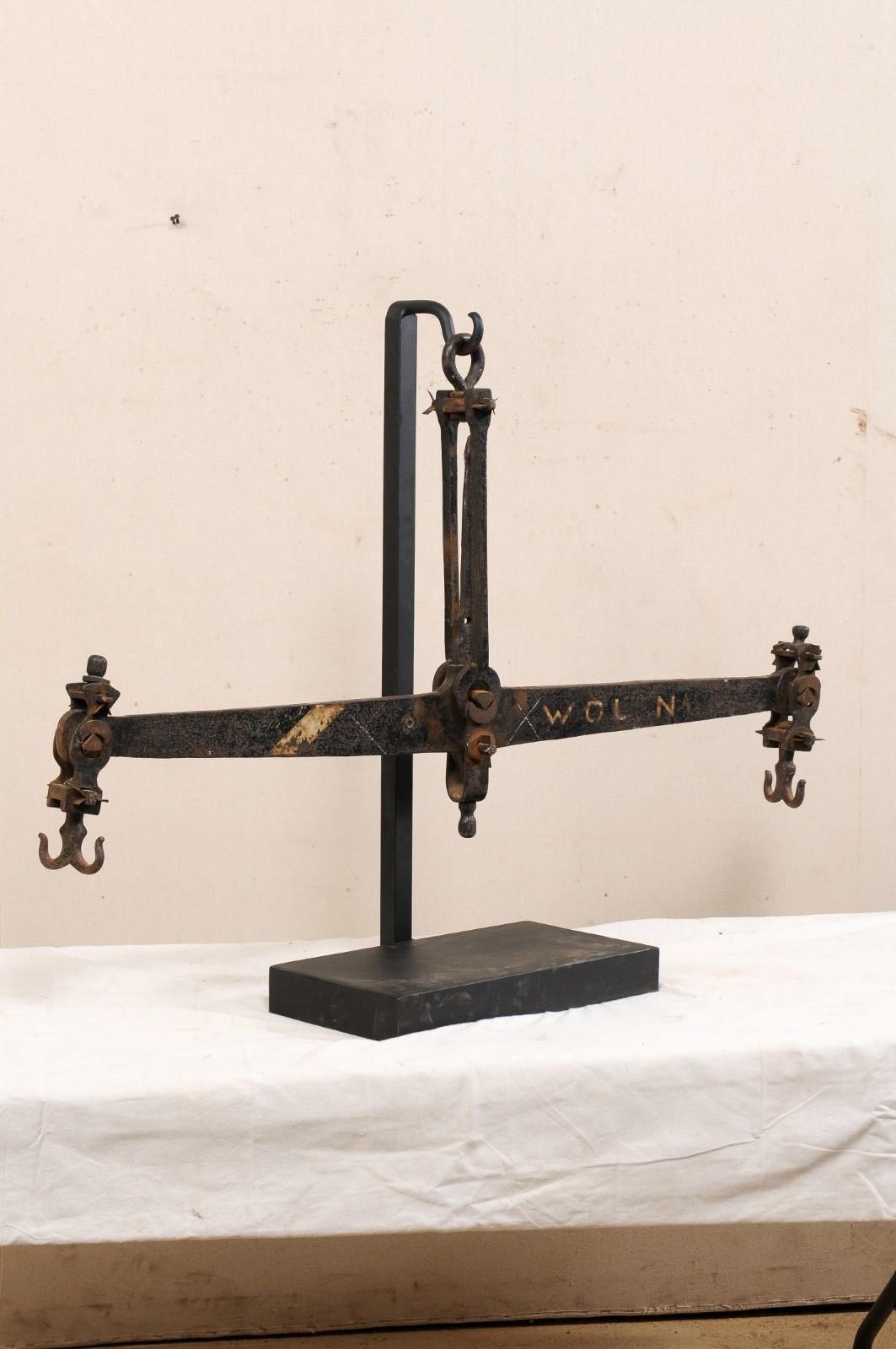 French Iron Mercantile Scale on Custom Stand, a Great Decorative Piece For Sale 1