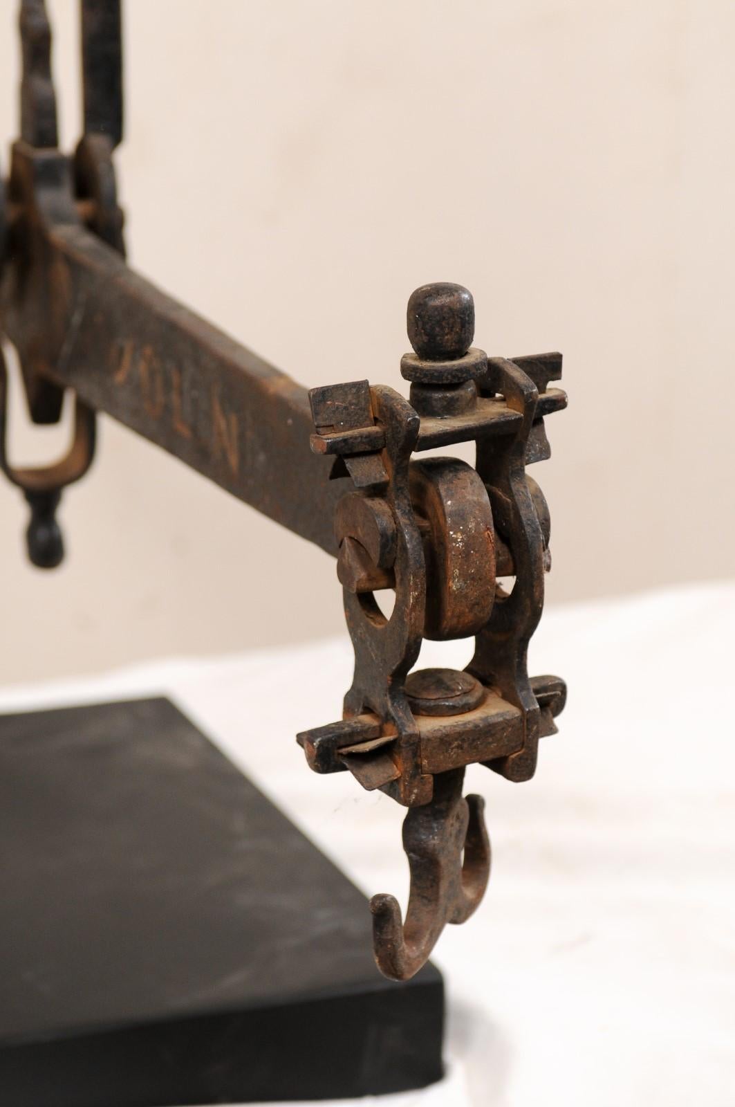 French Iron Mercantile Scale on Custom Stand, a Great Decorative Piece For Sale 3