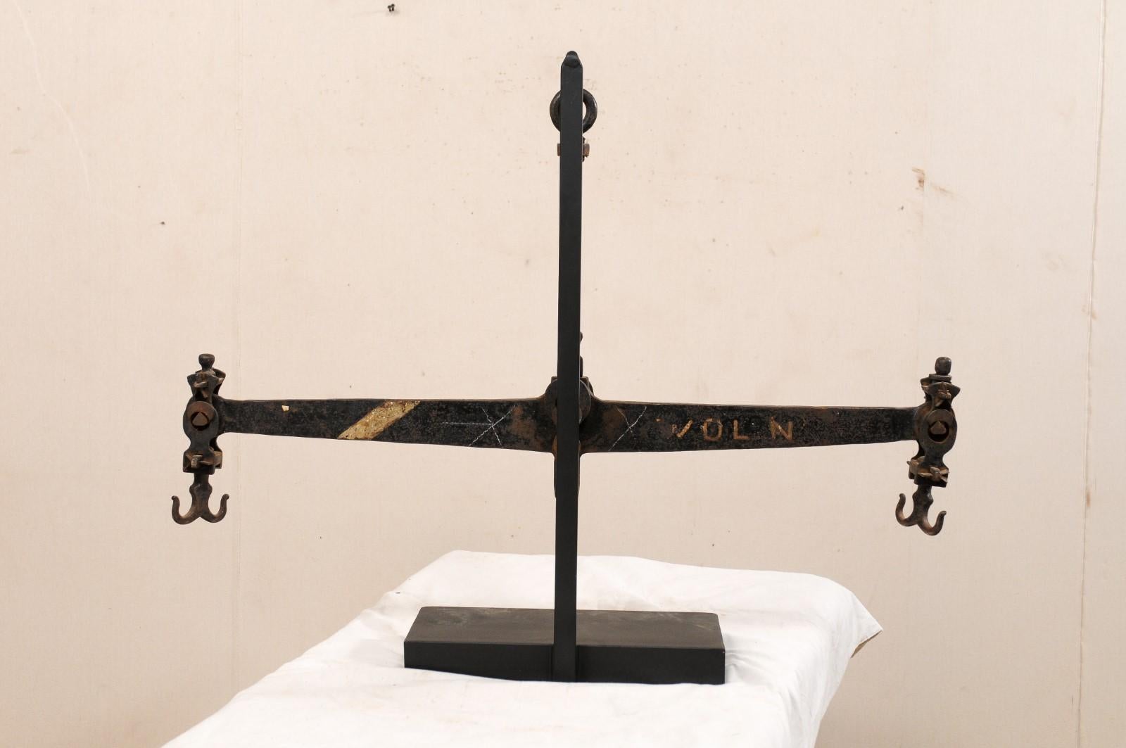 French Iron Mercantile Scale on Custom Stand, a Great Decorative Piece For Sale 4