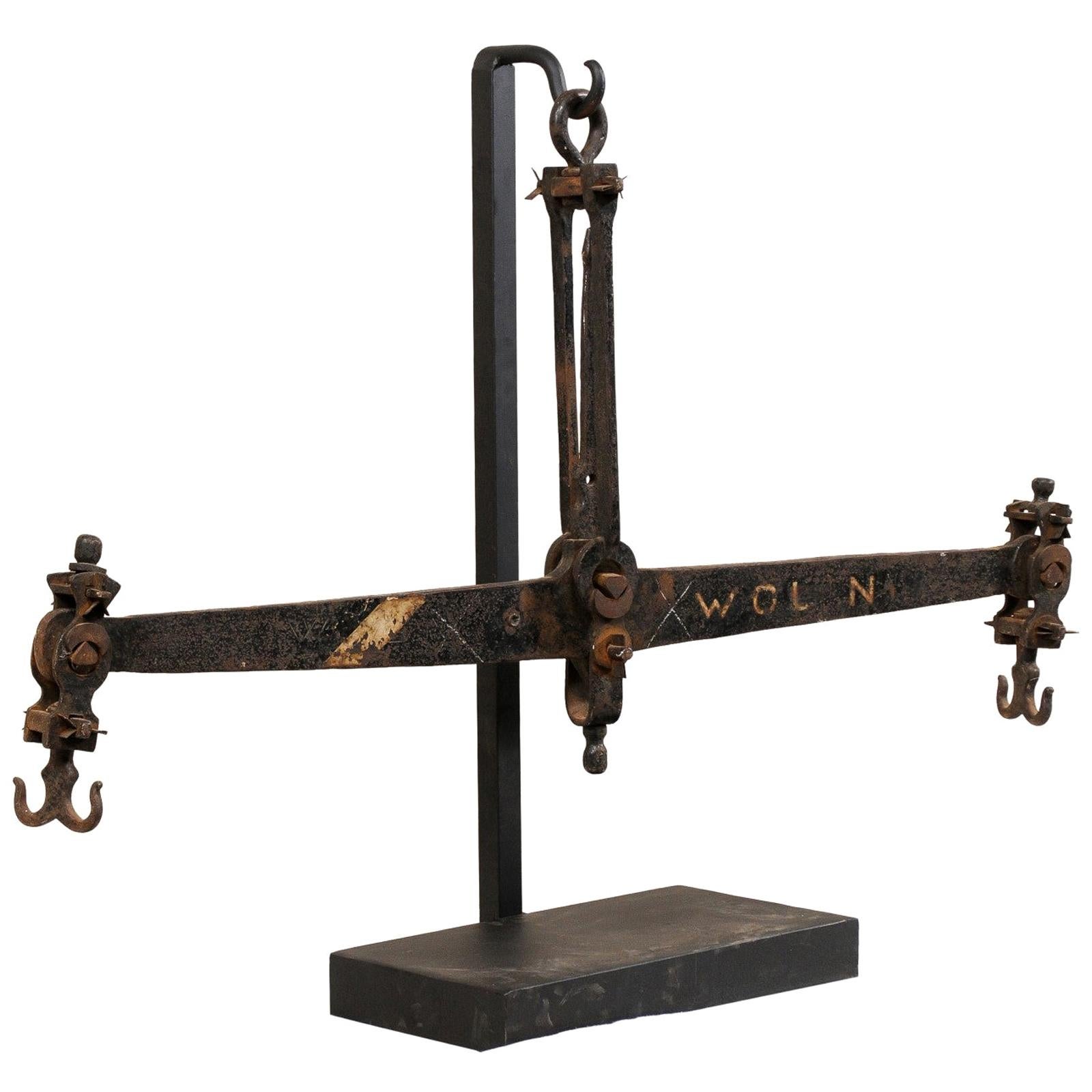 French Iron Mercantile Scale on Custom Stand, a Great Decorative Piece For Sale