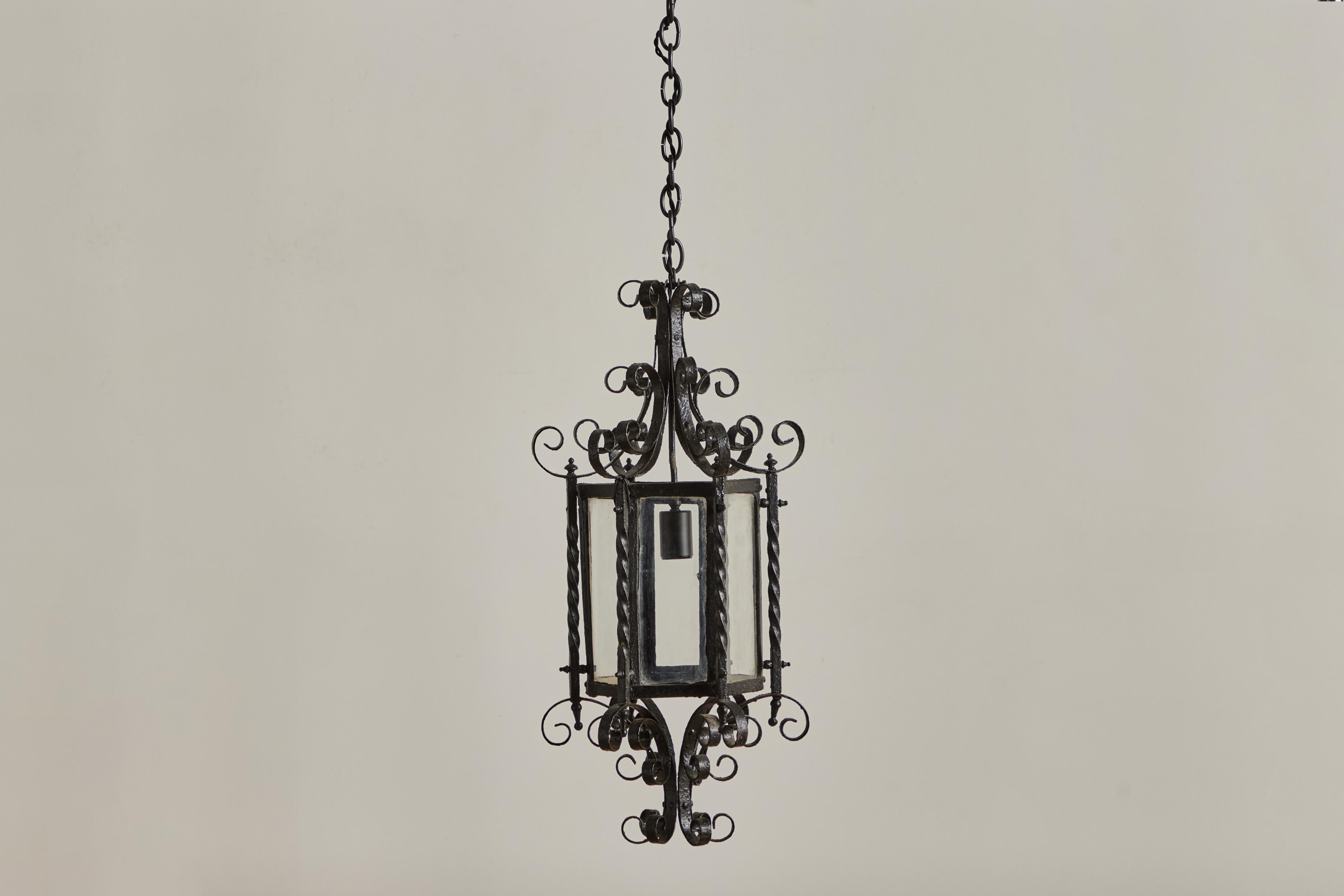 Gothic Revival French Iron Pendant For Sale