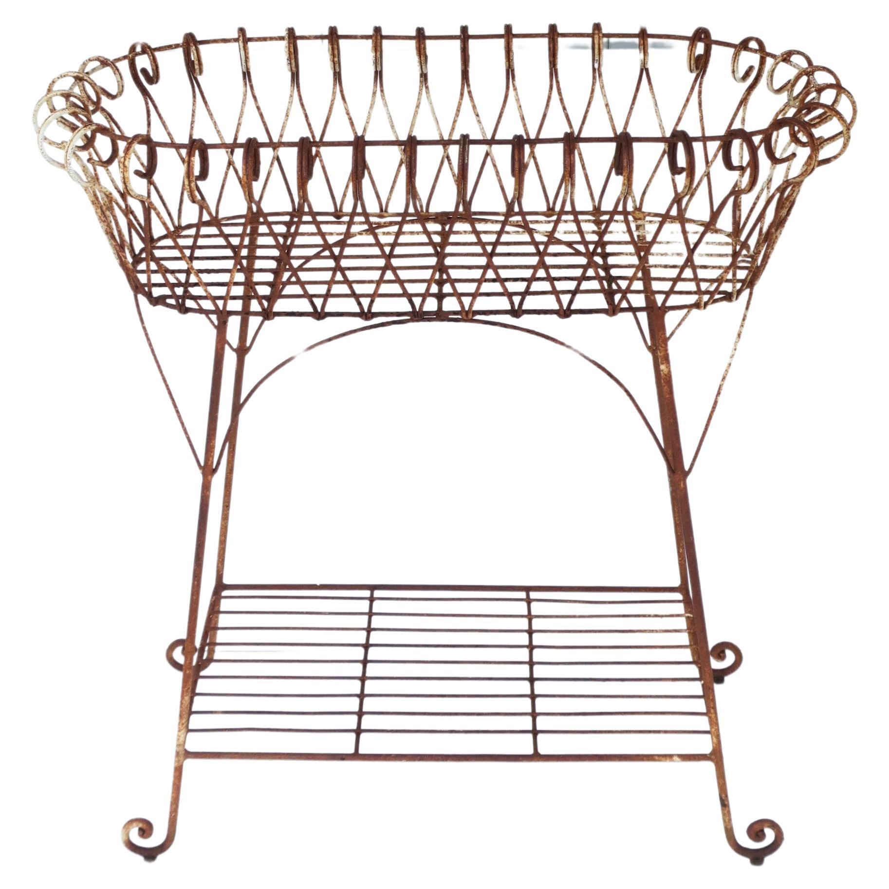 French Iron Plant Flowerpot Holder Stand Jardiniere For Sale