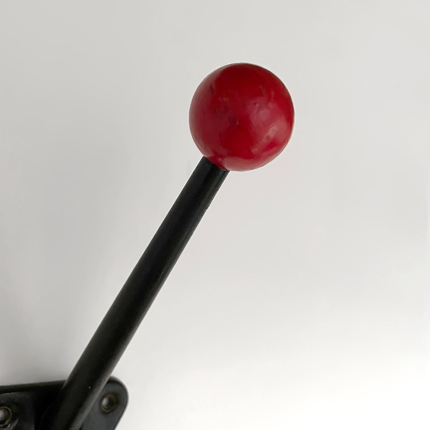 Mid-20th Century French Iron Red Ball Double Hook For Sale