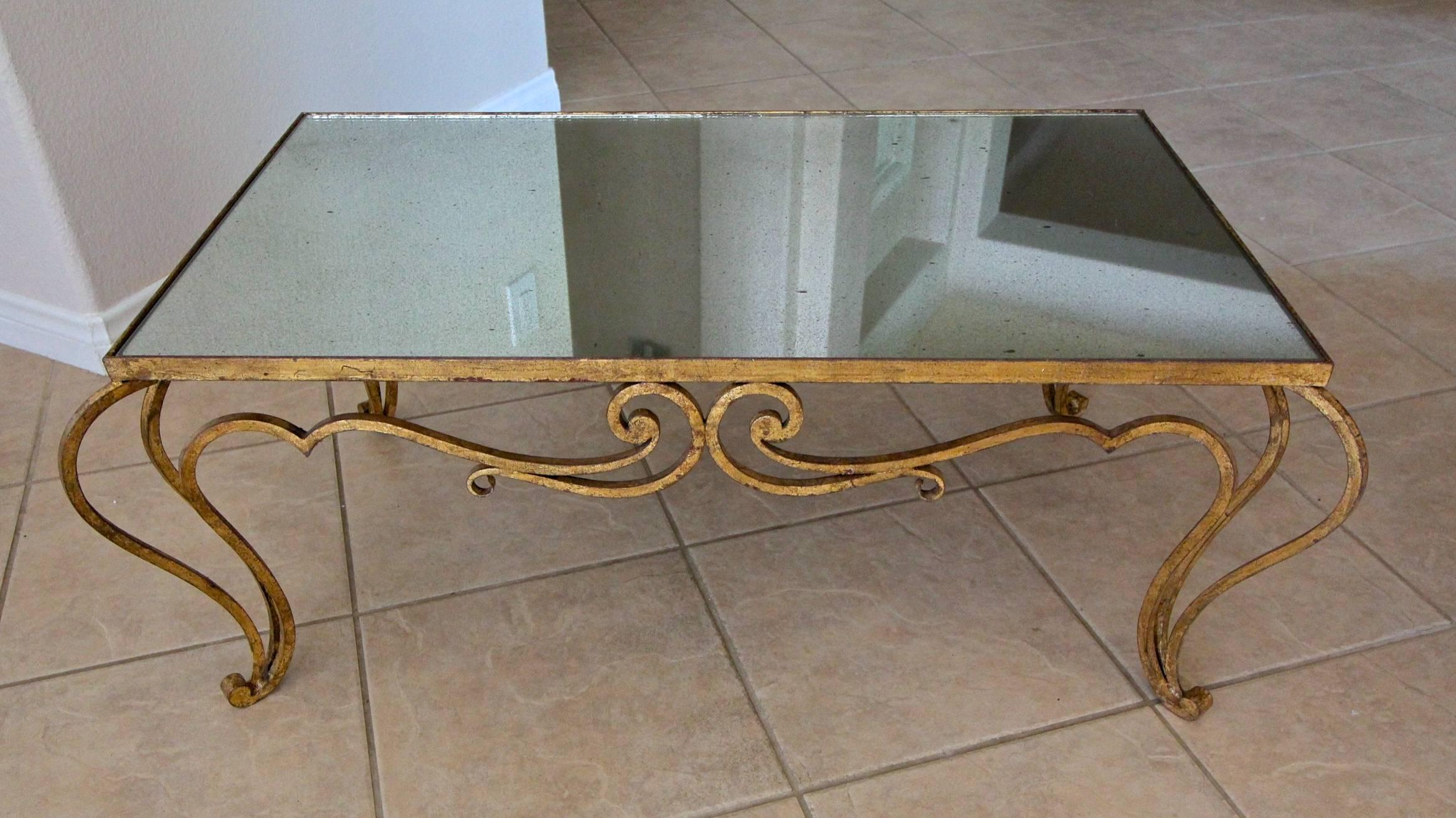 French Iron René Prou Style Cocktail Coffee Table 6