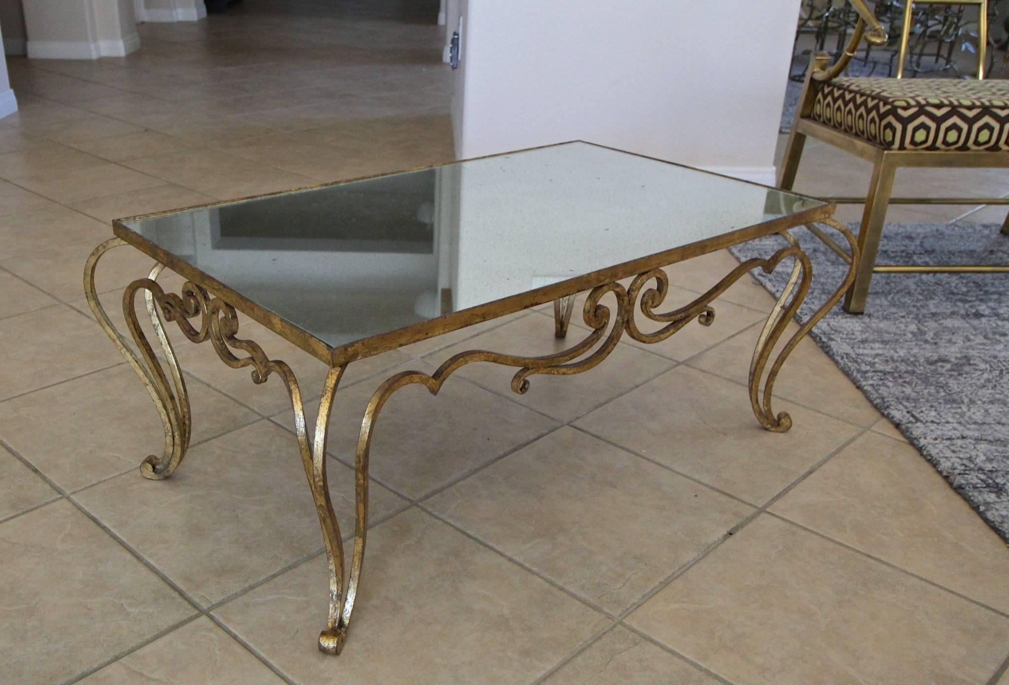 French Iron René Prou Style Cocktail Coffee Table 9