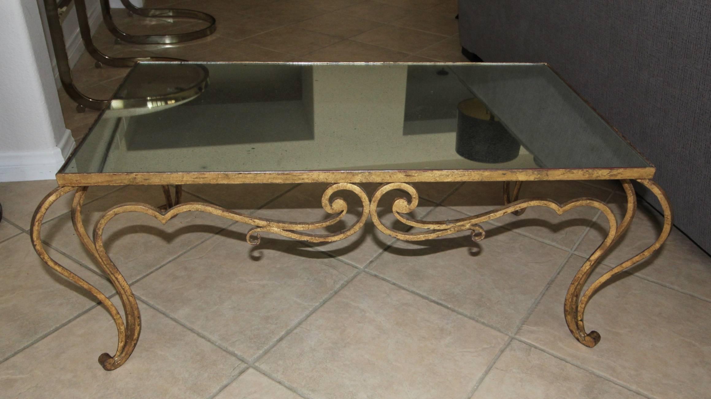 French Iron René Prou Style Cocktail Coffee Table 10