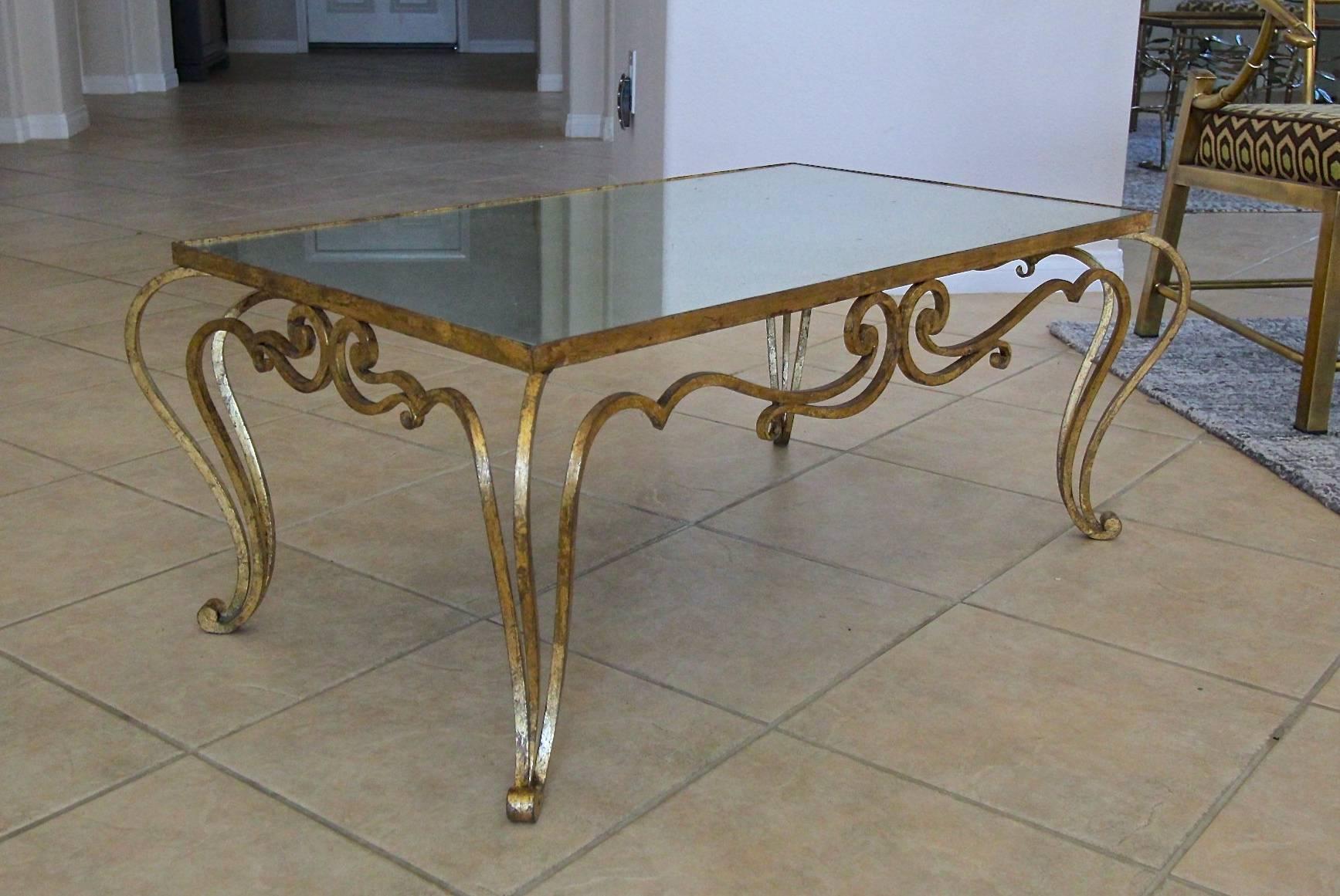 French Iron René Prou Style Cocktail Coffee Table 11