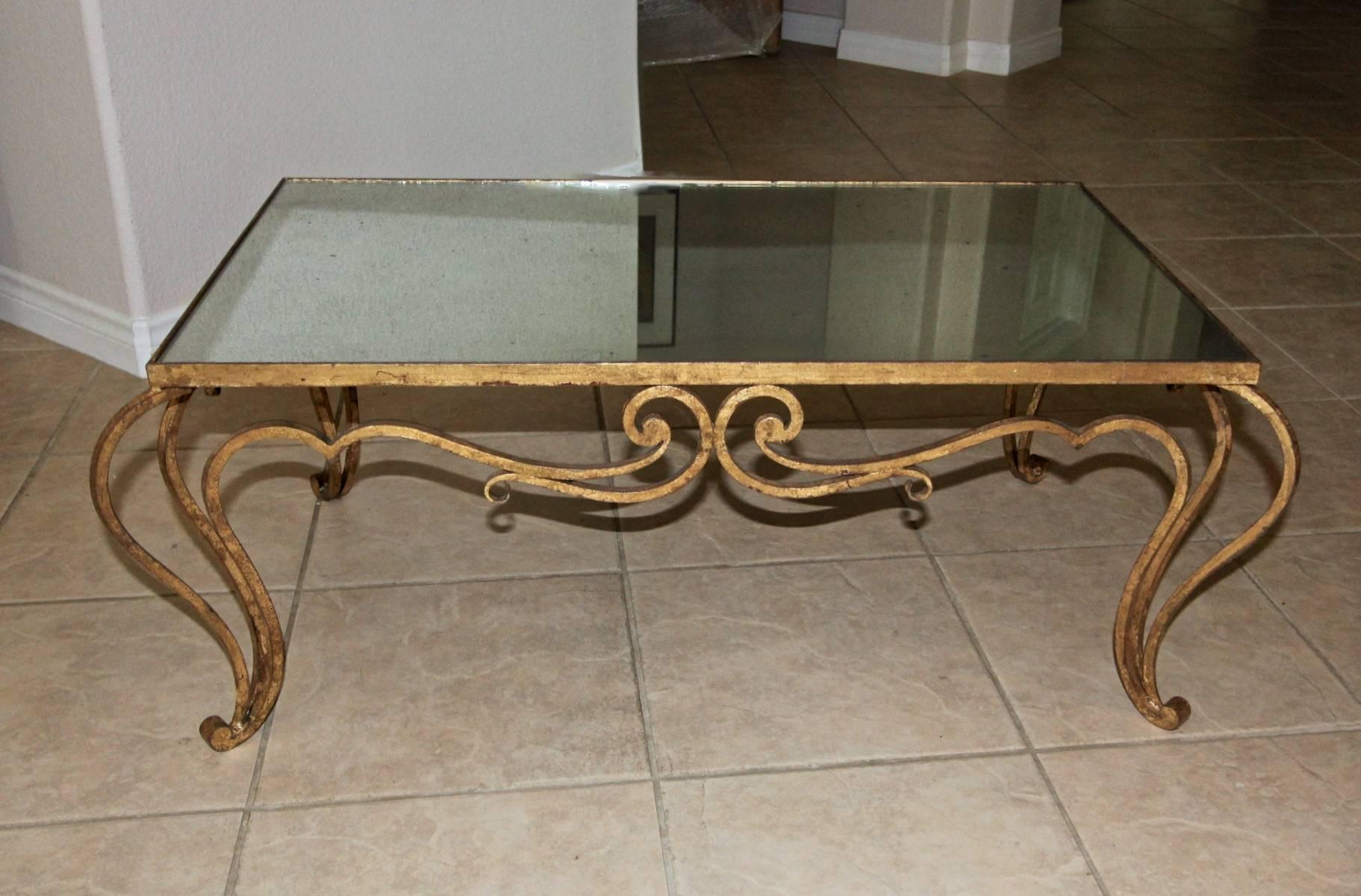 French Iron René Prou Style Cocktail Coffee Table 13