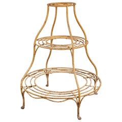 Antique French Iron Round Plant Stand