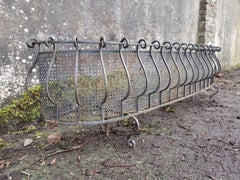 French Iron Scroll Work Window or Patio Planter with Curved Ends on Shaped Feet