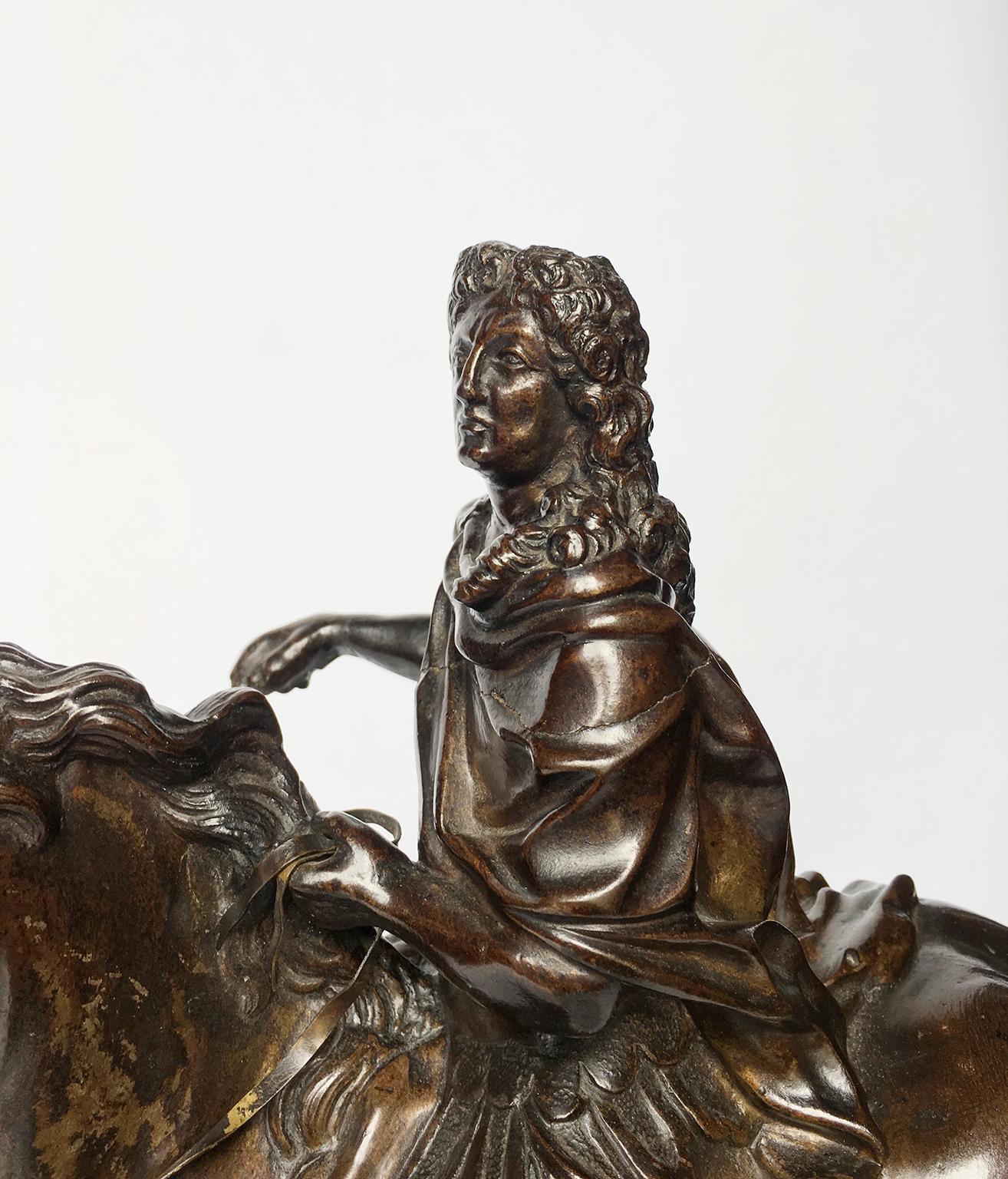 French Iron Sculpture of Louis XIV on Horseback, circa 1880 5
