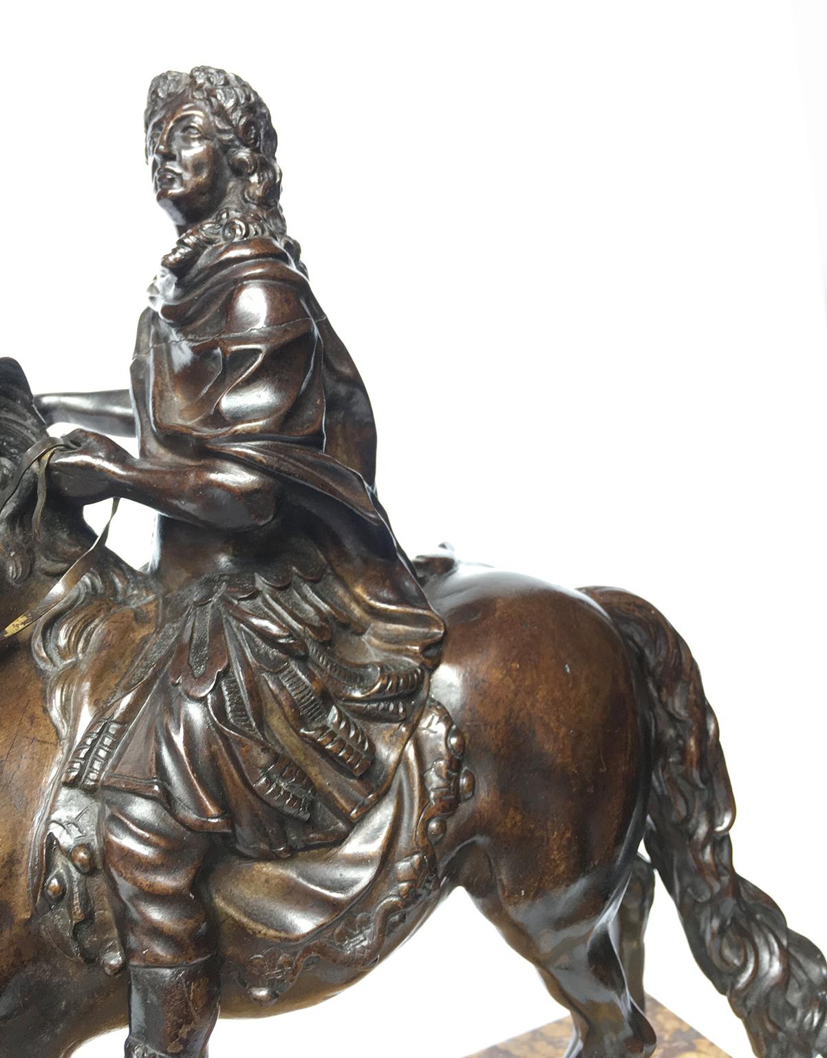 French Iron Sculpture of Louis XIV on Horseback, circa 1880 9