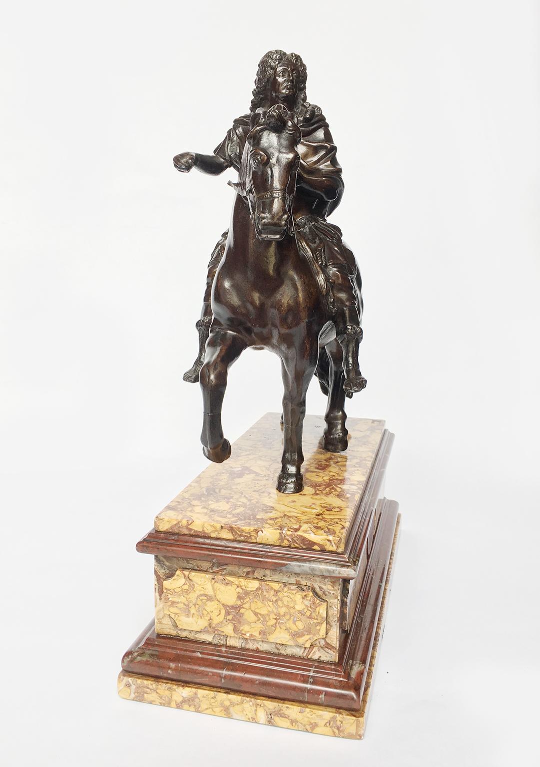 French Iron Sculpture of Louis XIV on Horseback, circa 1880 In Fair Condition In Milano, IT