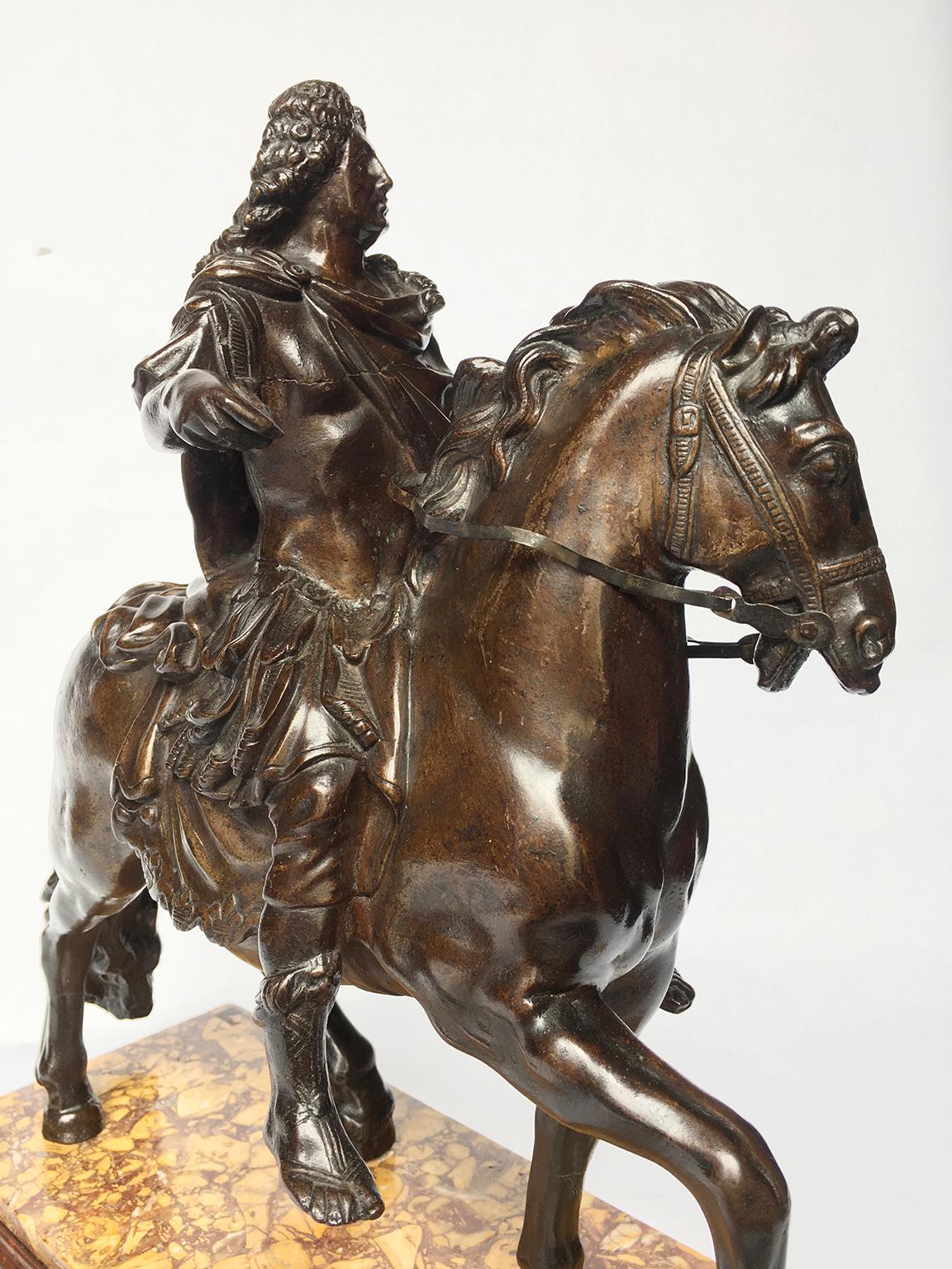 Late 19th Century French Iron Sculpture of Louis XIV on Horseback, circa 1880