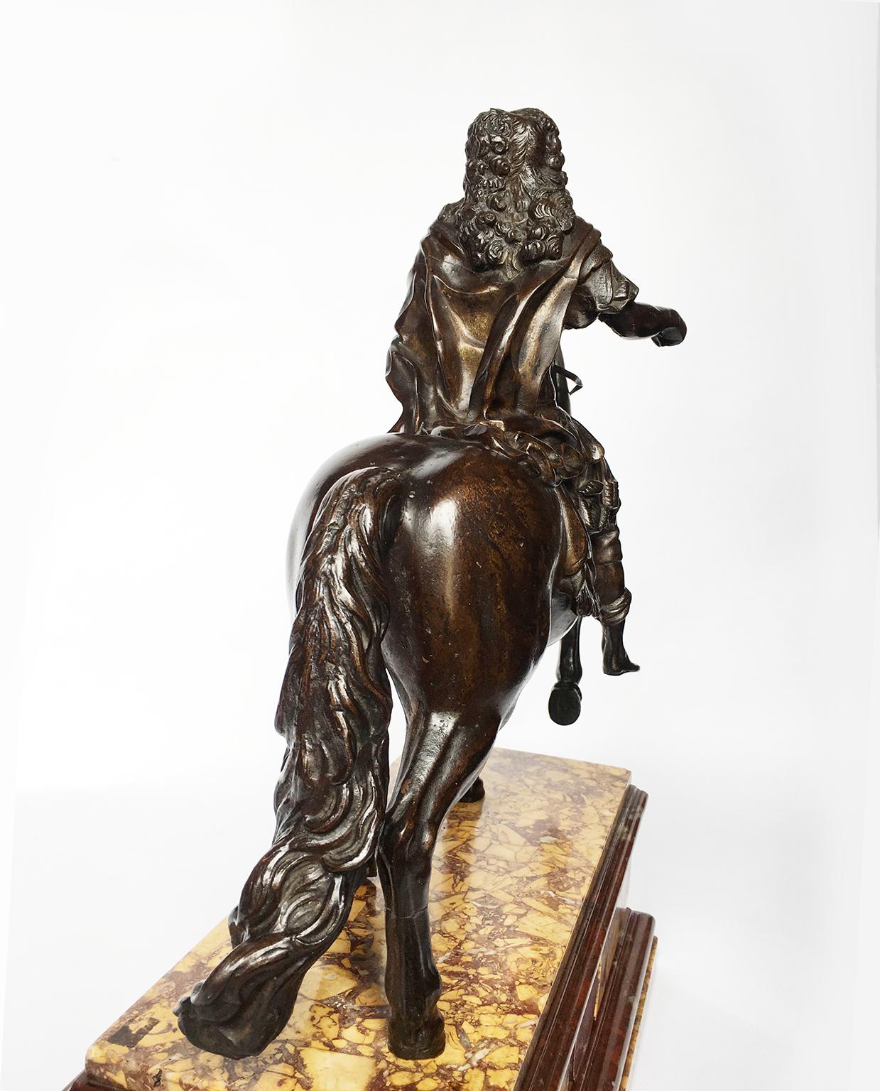 French Iron Sculpture of Louis XIV on Horseback, circa 1880 2