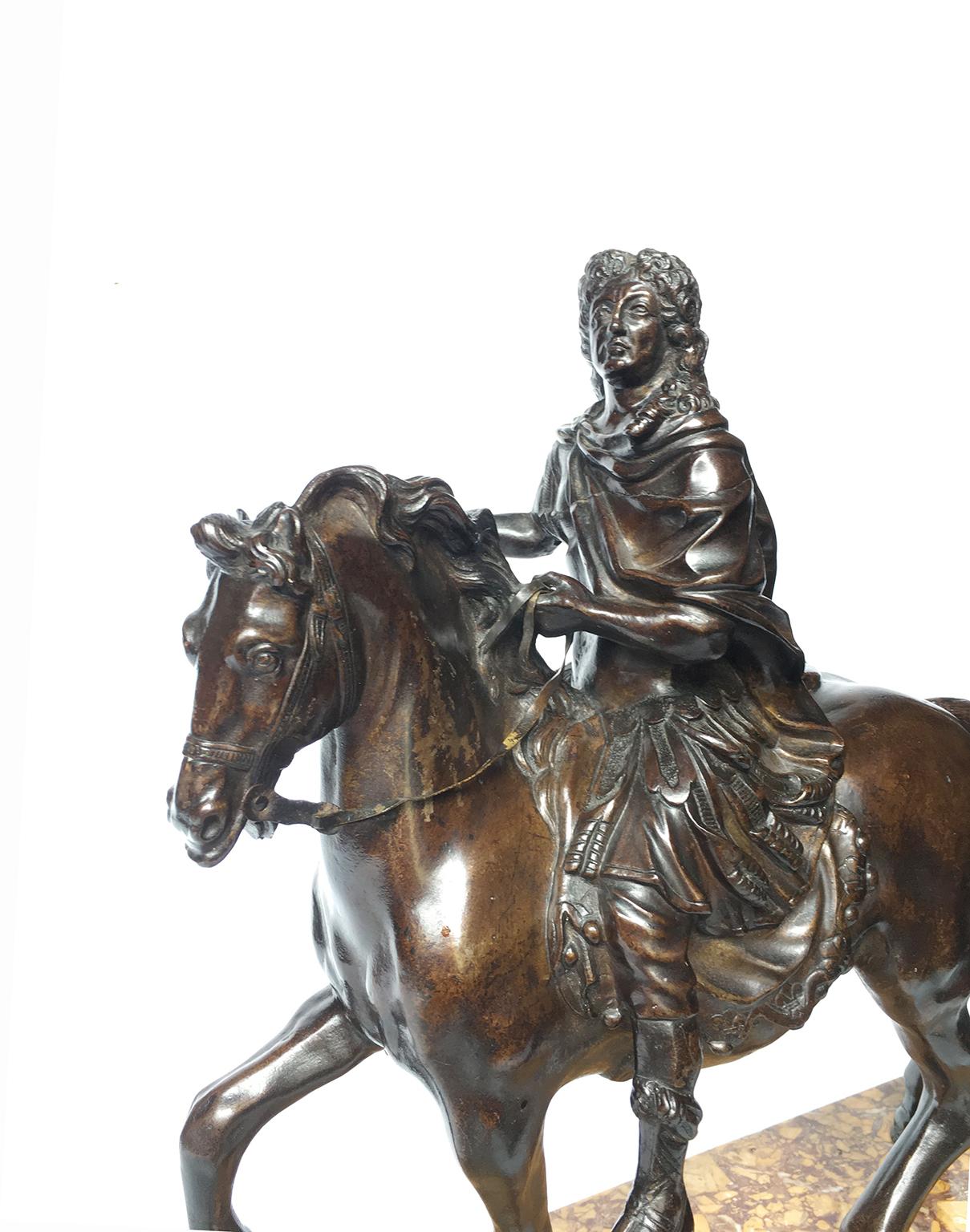 French Iron Sculpture of Louis XIV on Horseback, circa 1880 3