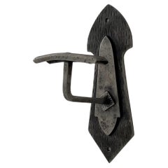 Vintage French Iron Shield Single Wall Hook