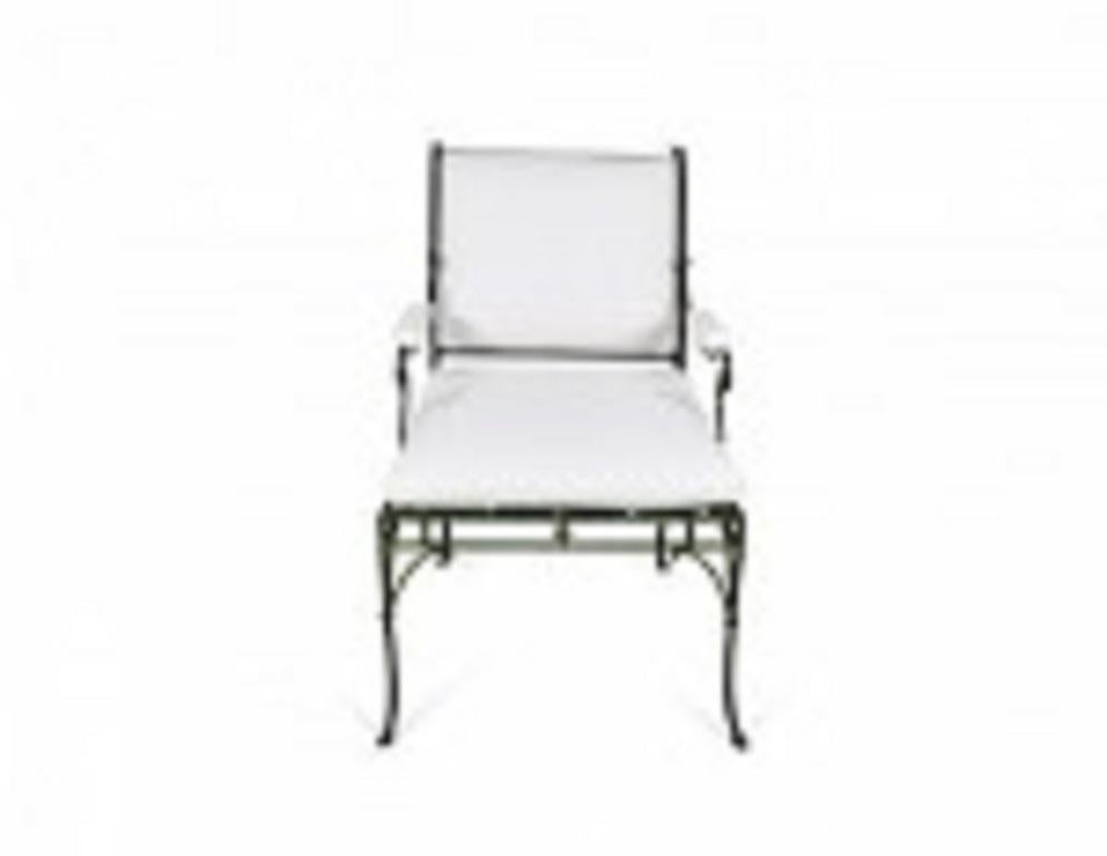 French Iron Sleigh Back Arm Chair (Art déco) im Angebot