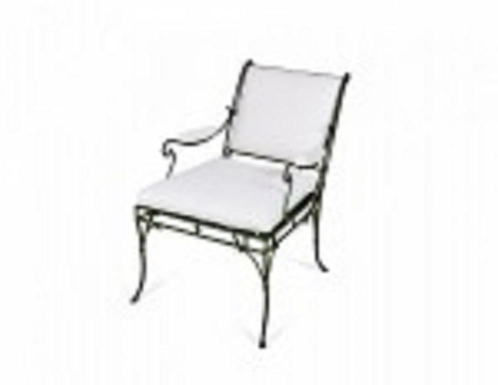 French Iron Sleigh Back Arm Chair (Französisch) im Angebot