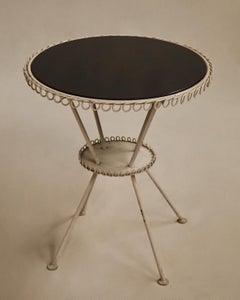 French Iron & Smoked Glass Table