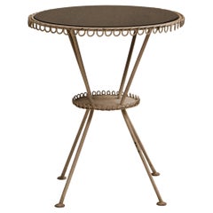 French Iron & Smoked Glass Table