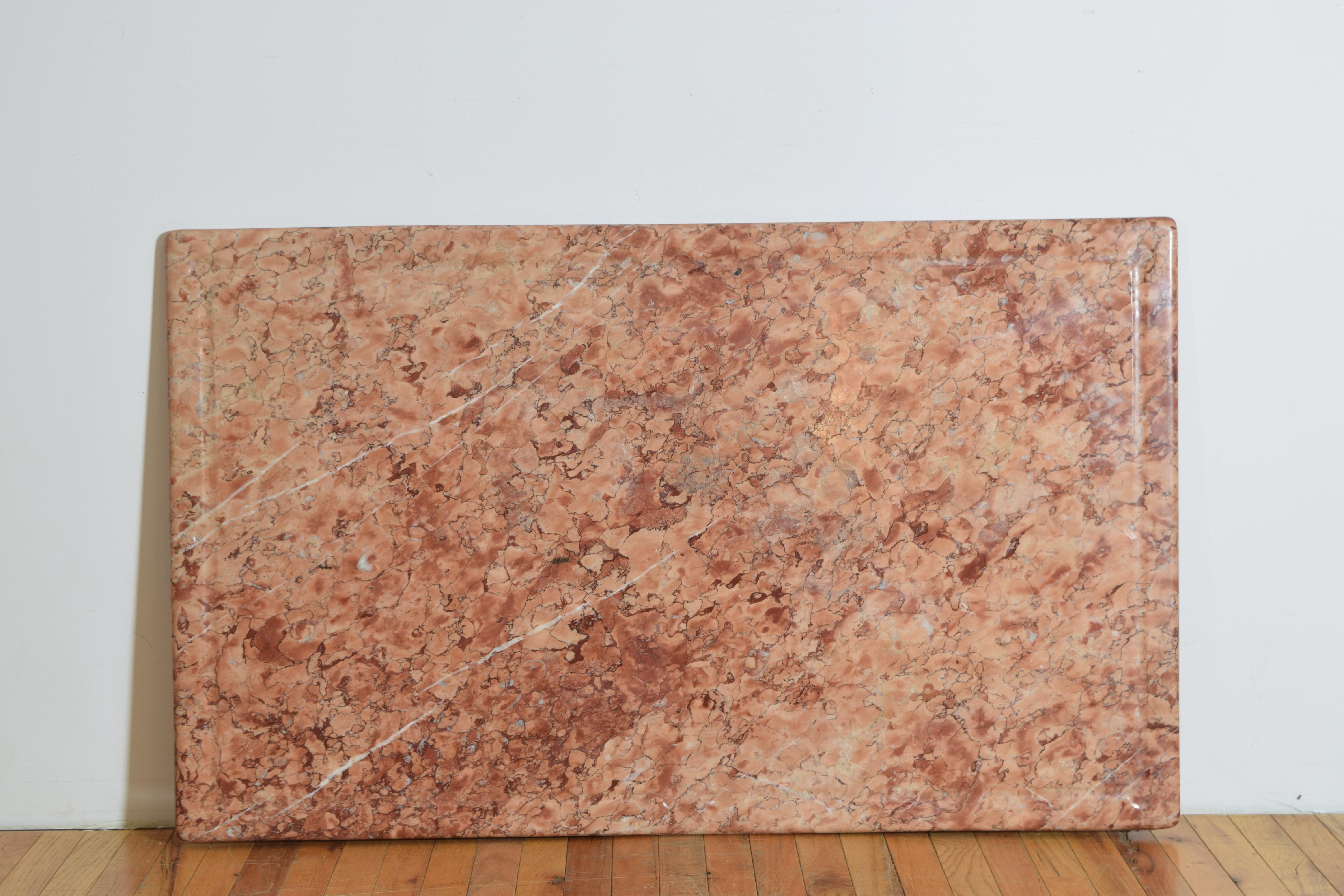 Tavolo francese con piano in ferro, acciaio e marmo de Boucher, seconda metà del XIX secolo in vendita 4