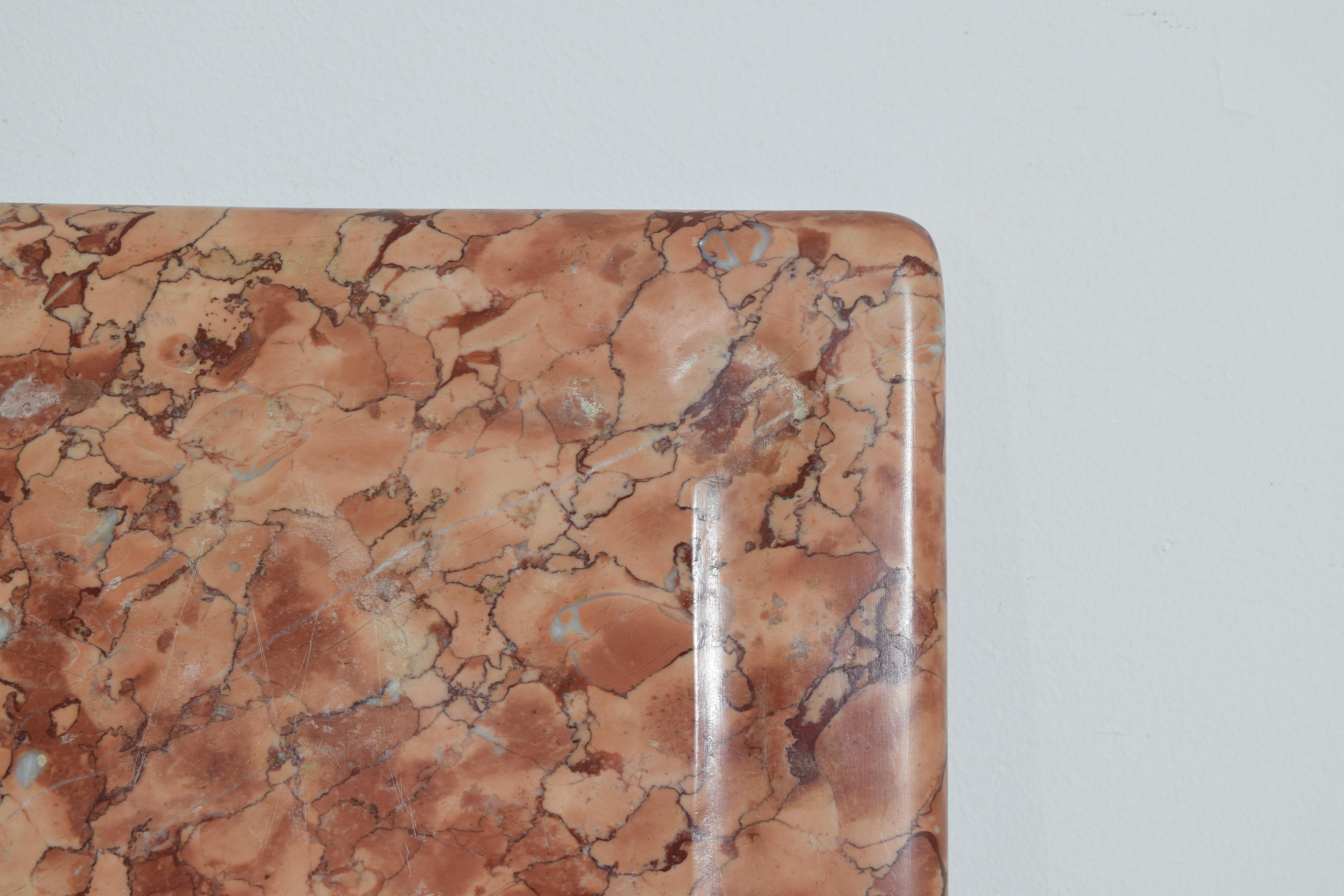 Tavolo francese con piano in ferro, acciaio e marmo de Boucher, seconda metà del XIX secolo in vendita 5