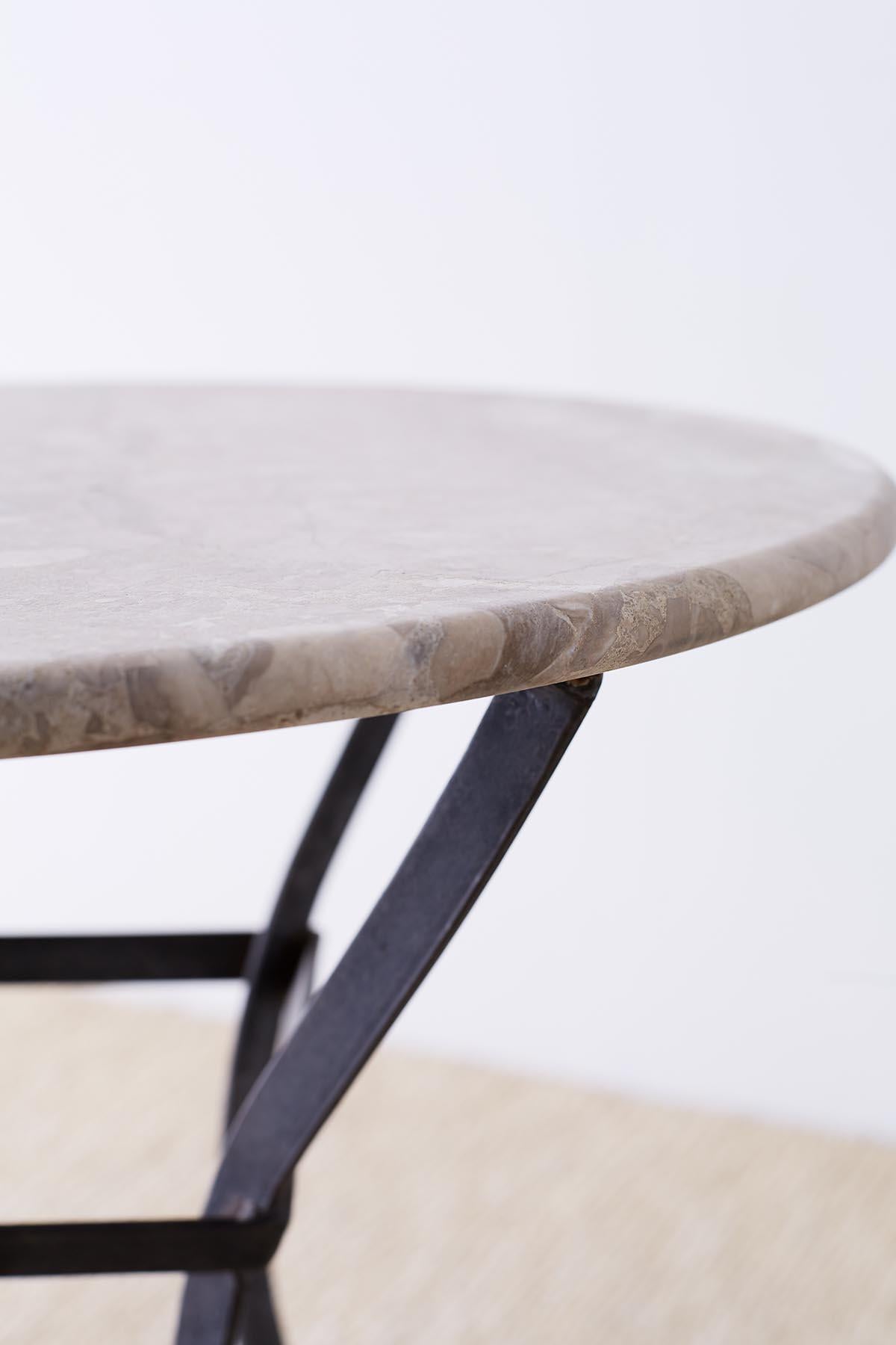 French Iron Stone Top Bistro or Cafe Table 5