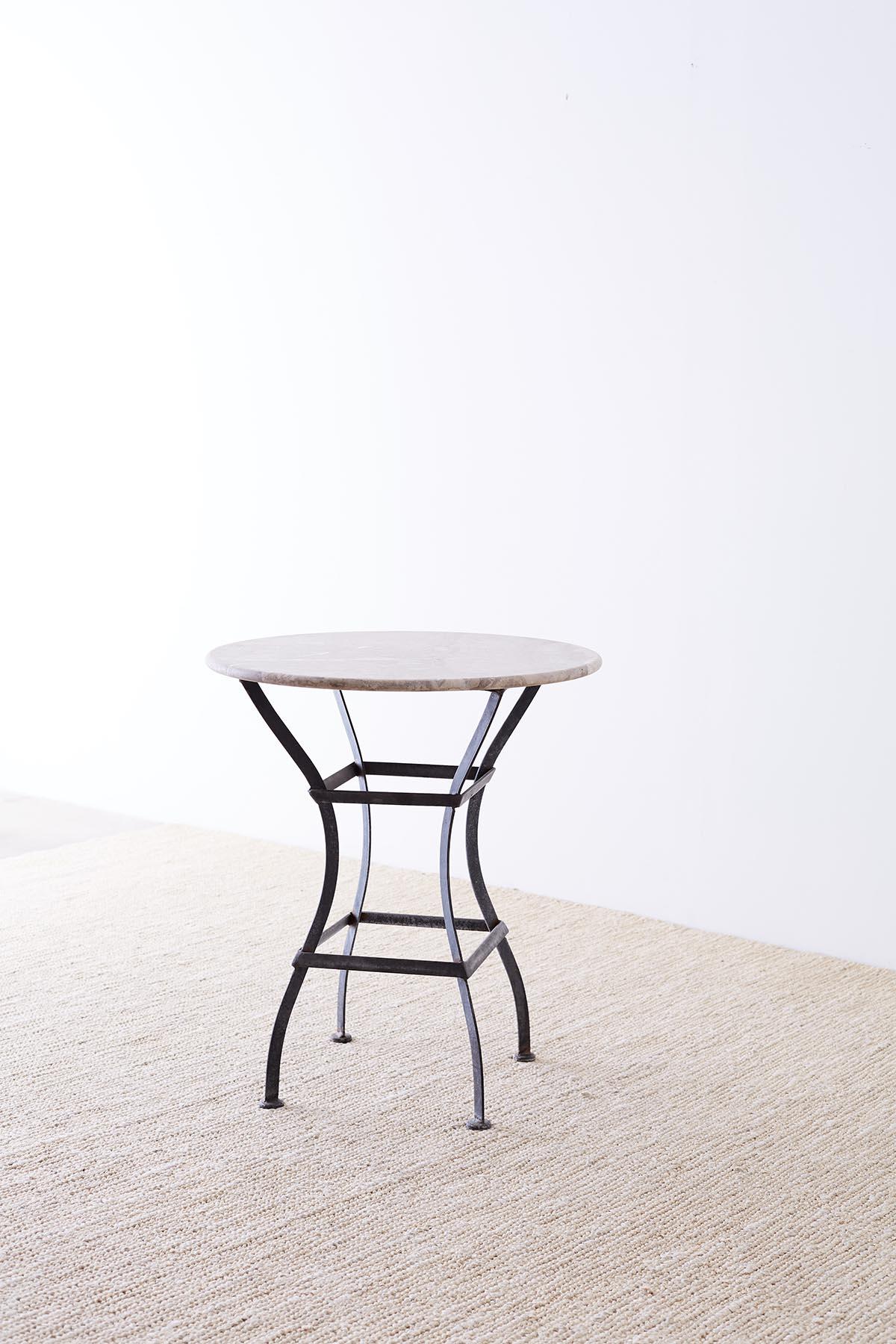 French Iron Stone Top Bistro or Cafe Table at 1stDibs stone top