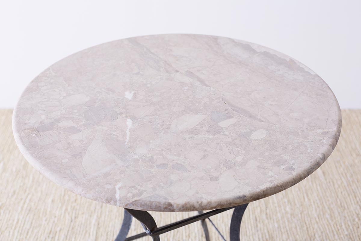 French Iron Stone Top Bistro or Cafe Table 1