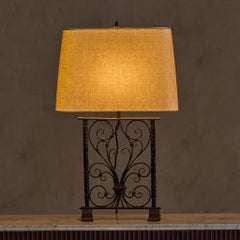 French Iron Table Lamp, 1950s