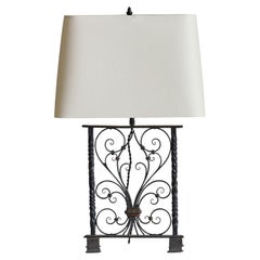 French Iron Table Lamp, 1950s