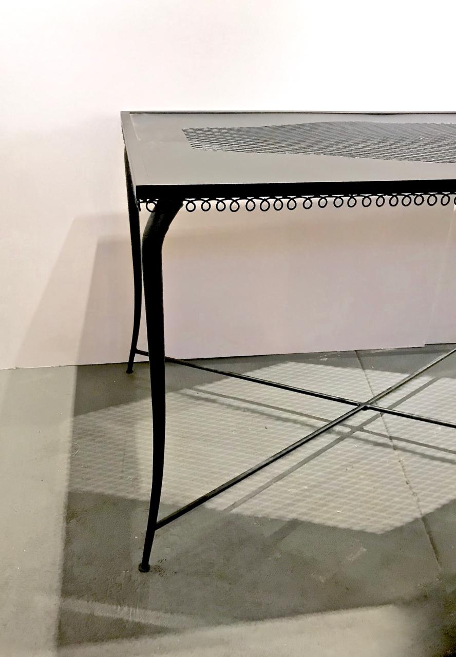 Mid-Century Modern French Perforated Iron Table, Attributed to Mathieu Mategot  For Sale