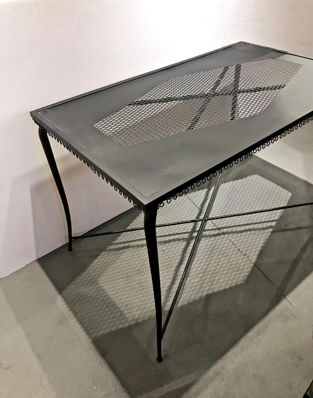 French Perforated Iron Table, Attributed to Mathieu Mategot  In Good Condition For Sale In Pasadena, CA