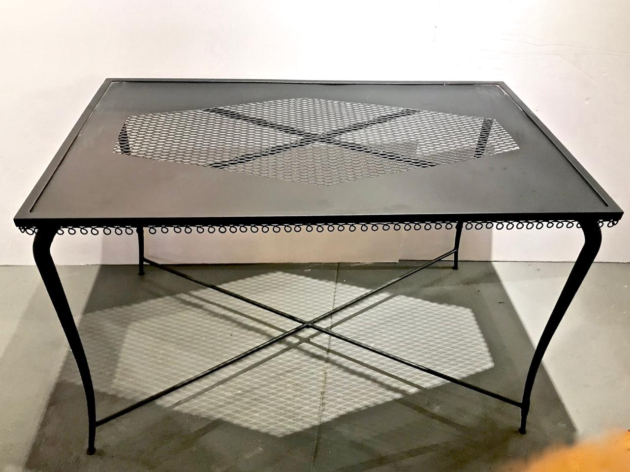 French Perforated Iron Table, Attributed to Mathieu Mategot  For Sale 1