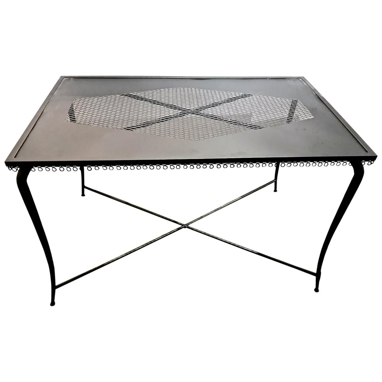 French Perforated Iron Table, Attributed to Mathieu Mategot 