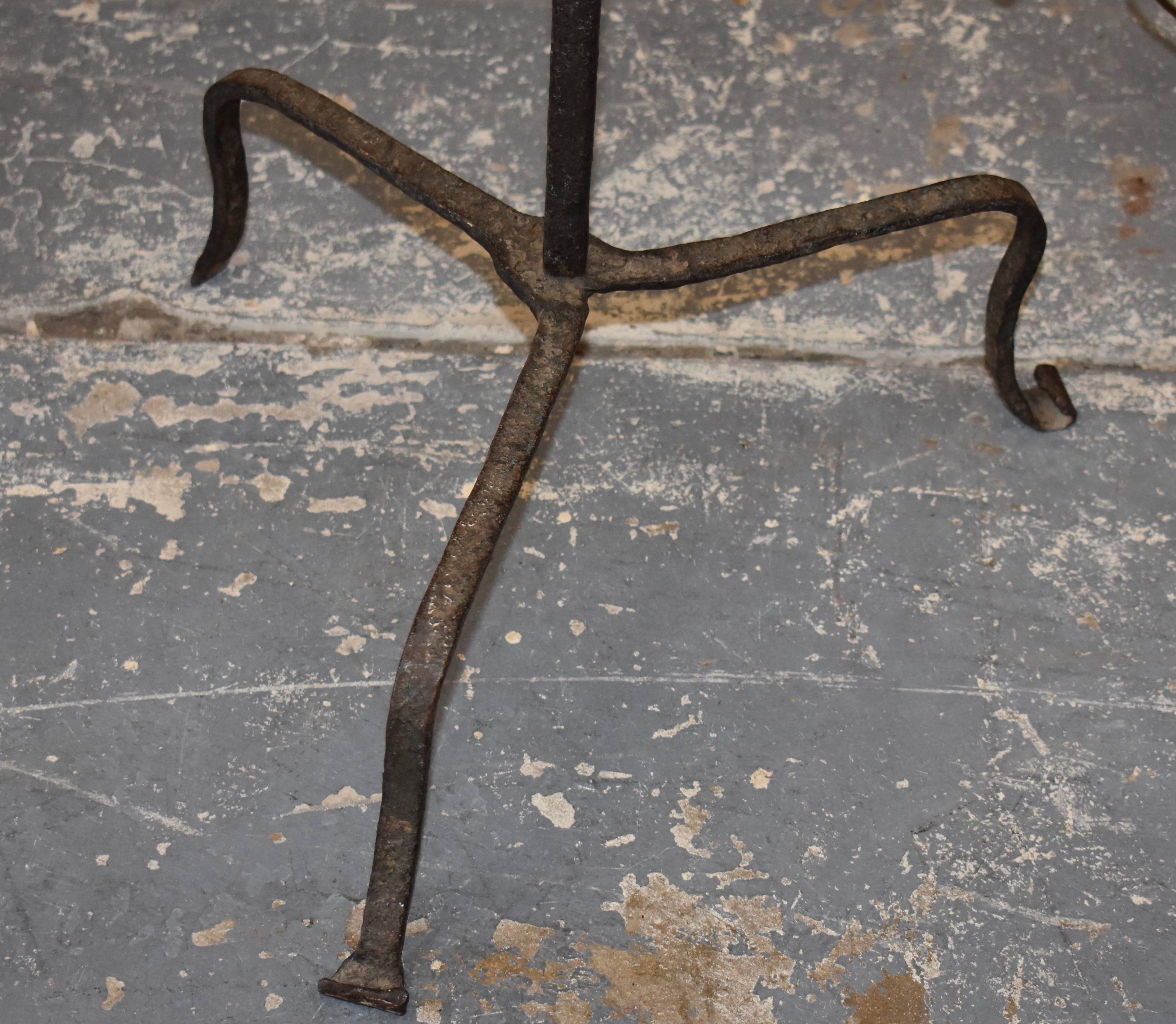Early 20th Century French Iron Torchiere Floor Lamp For Sale