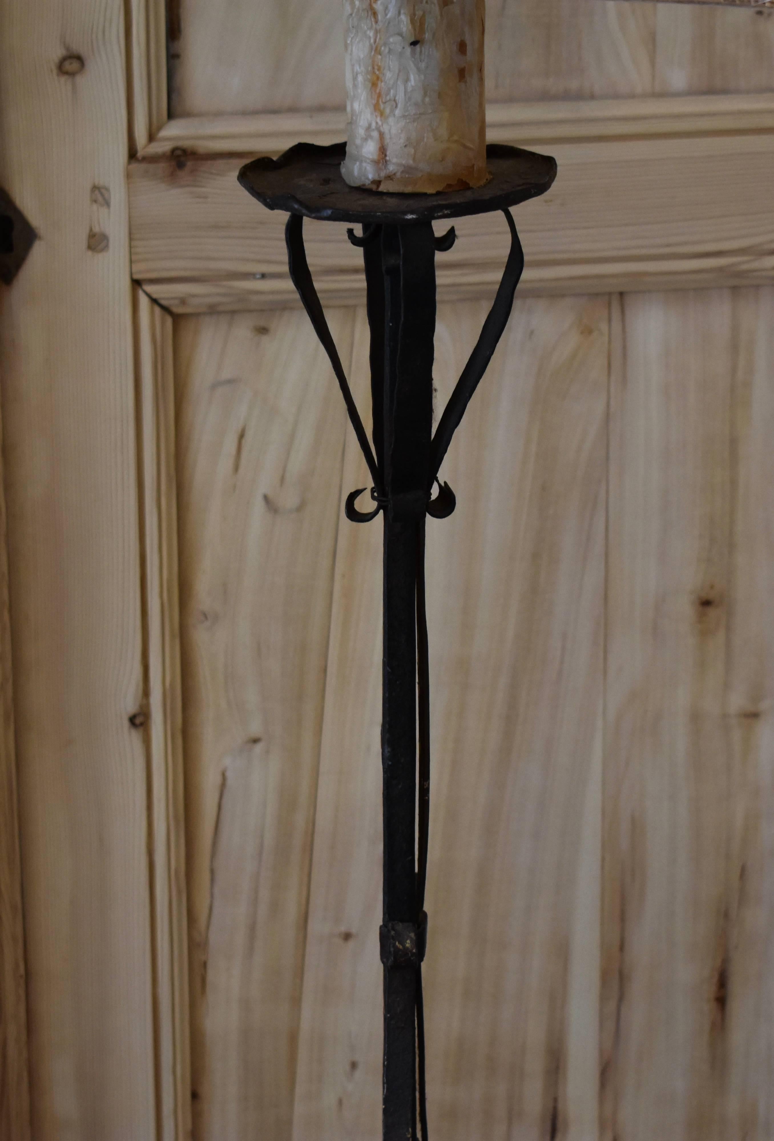 French Iron Torchiere Floor Lamp For Sale 1