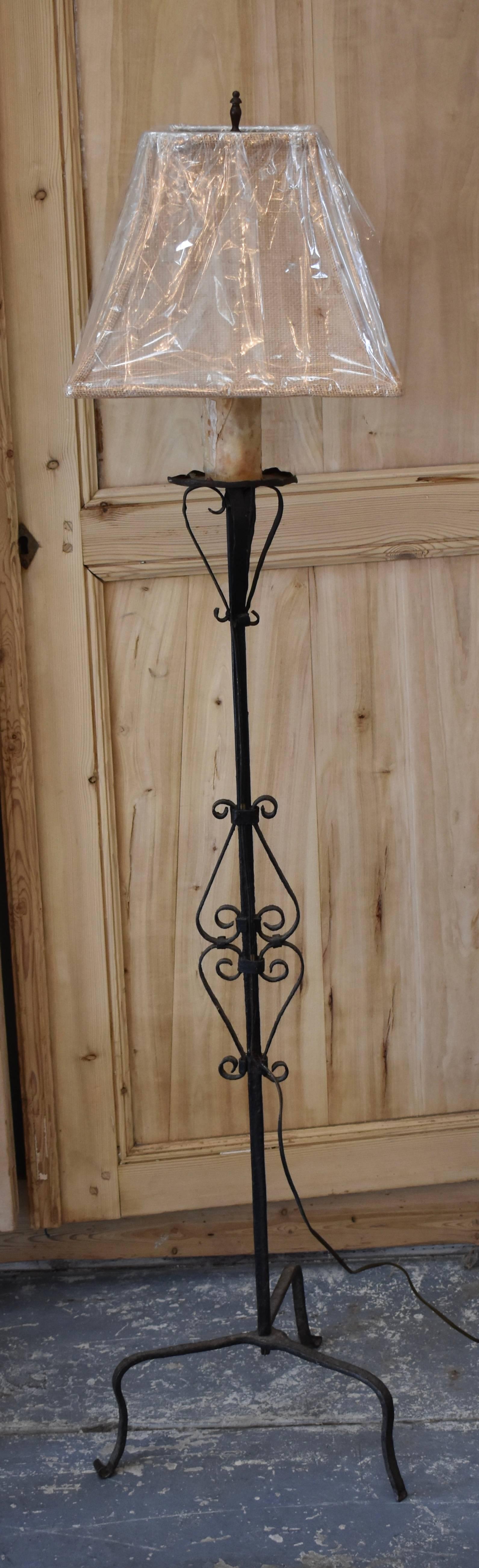 French Iron Torchiere Floor Lamp For Sale 3