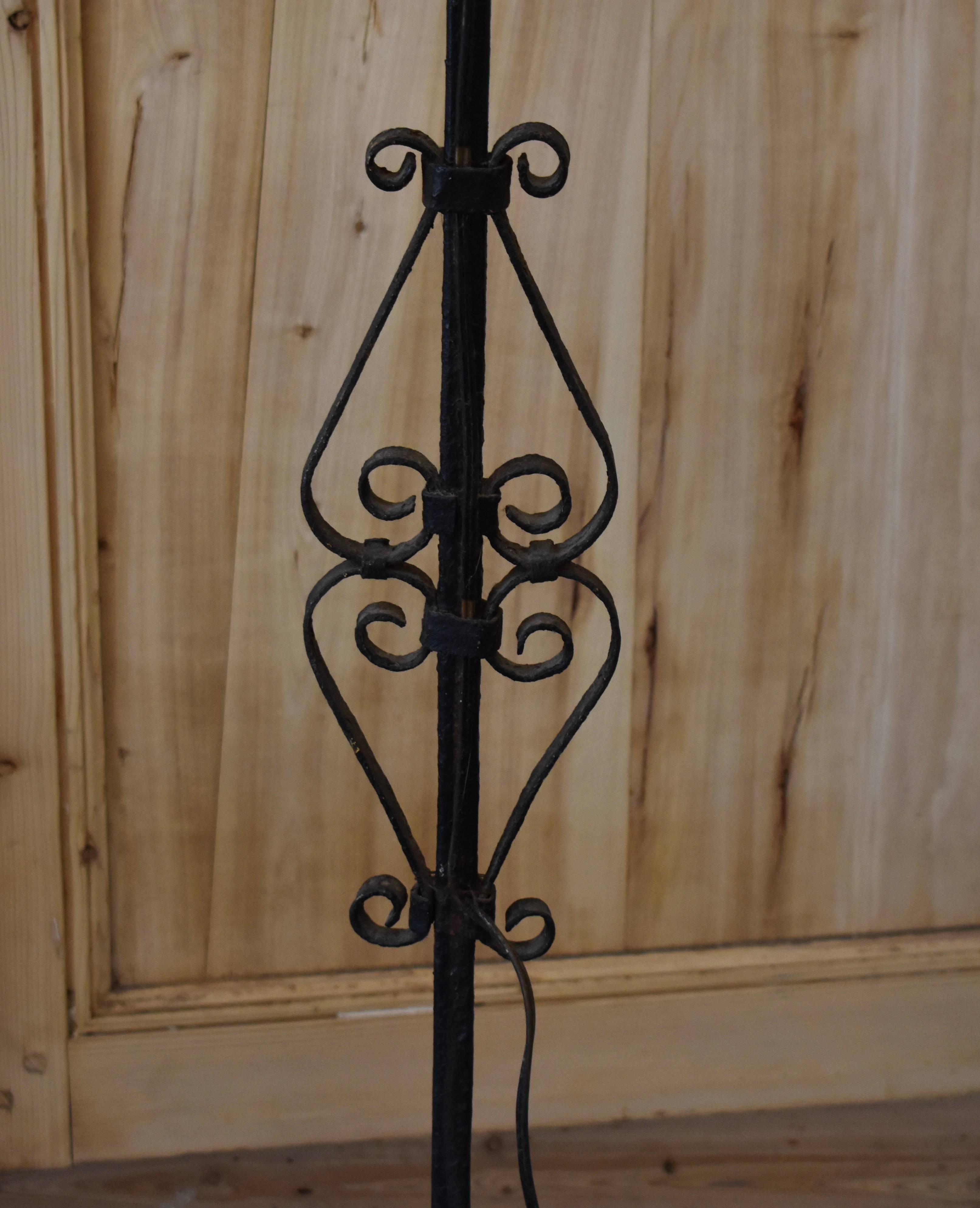 French Iron Torchiere Floor Lamp For Sale 4