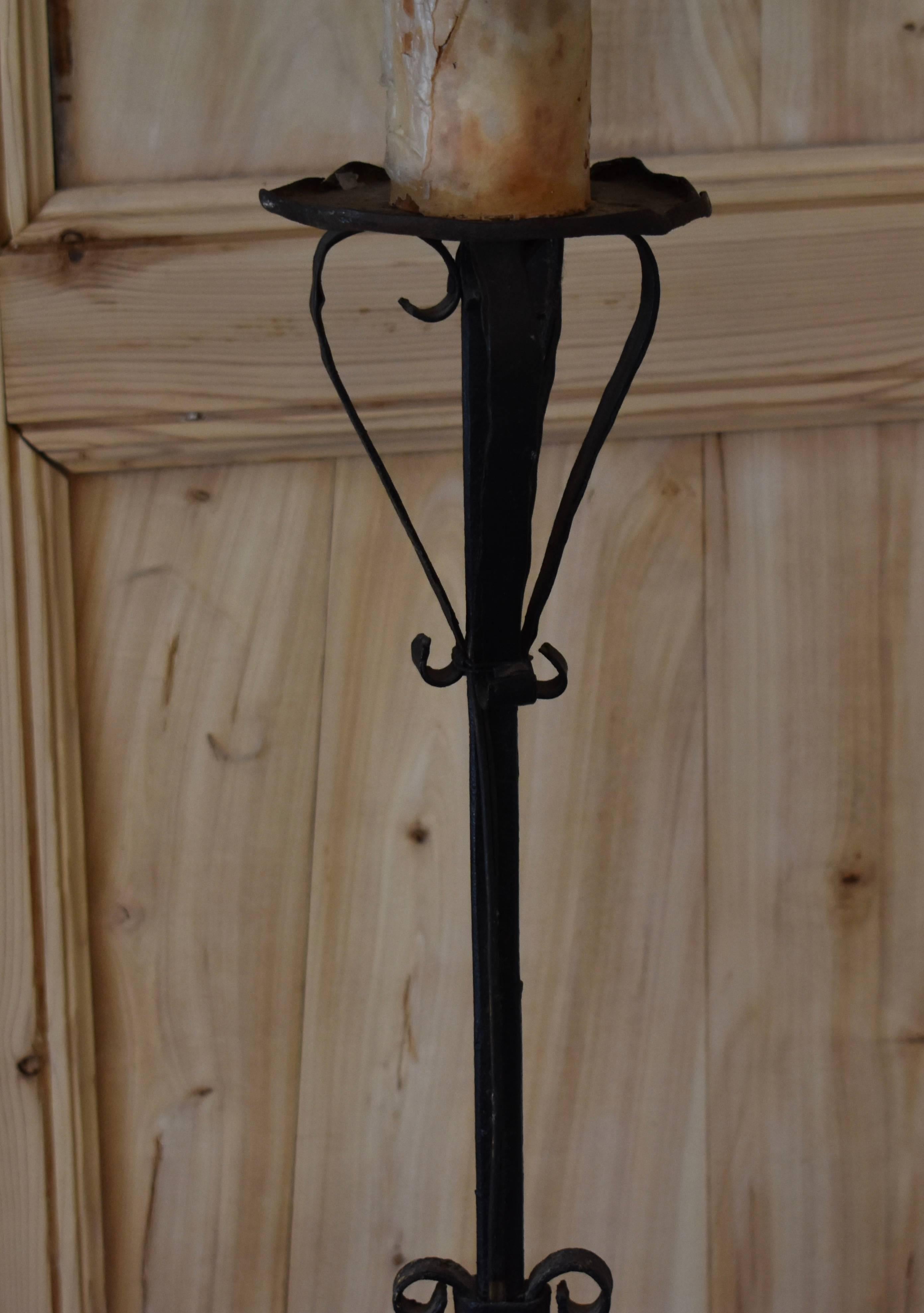 French Iron Torchiere Floor Lamp For Sale 5