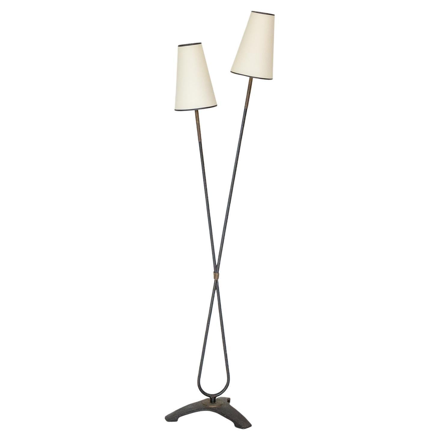 French Iron Two-Arm Floor Lamp