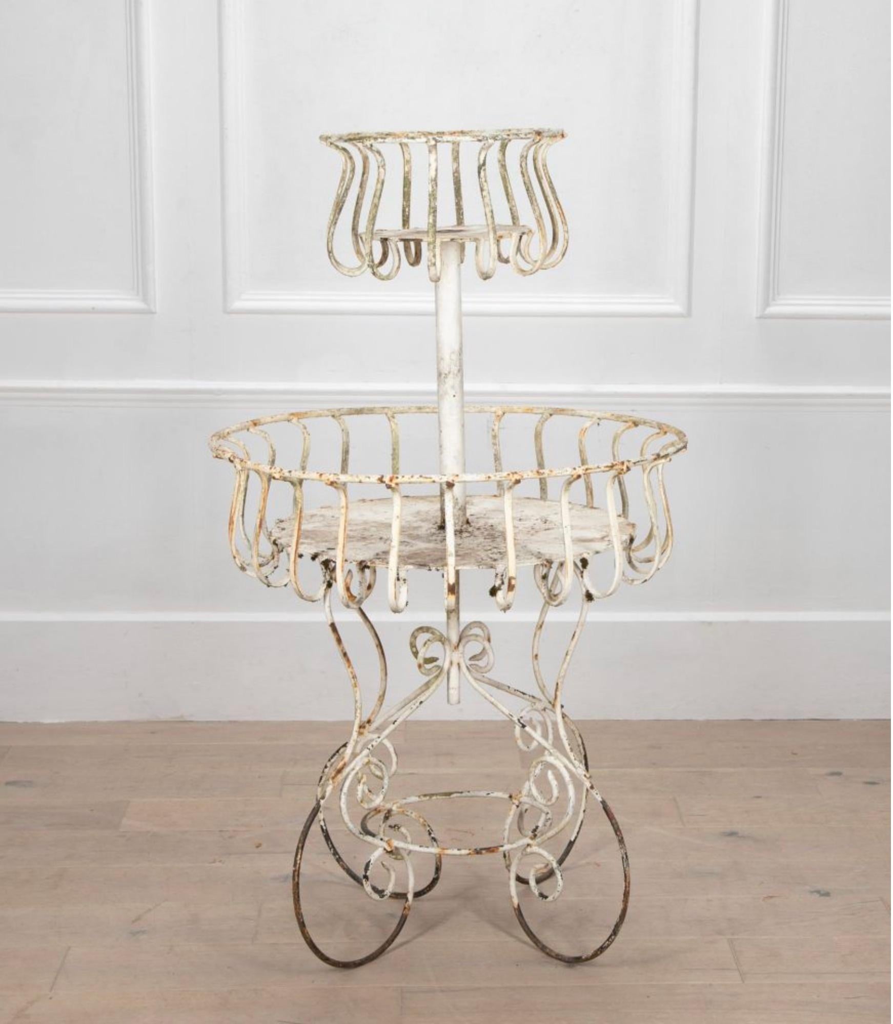 Original paint two tiered plant stand of good size/scale
Strong and sturdy
1900