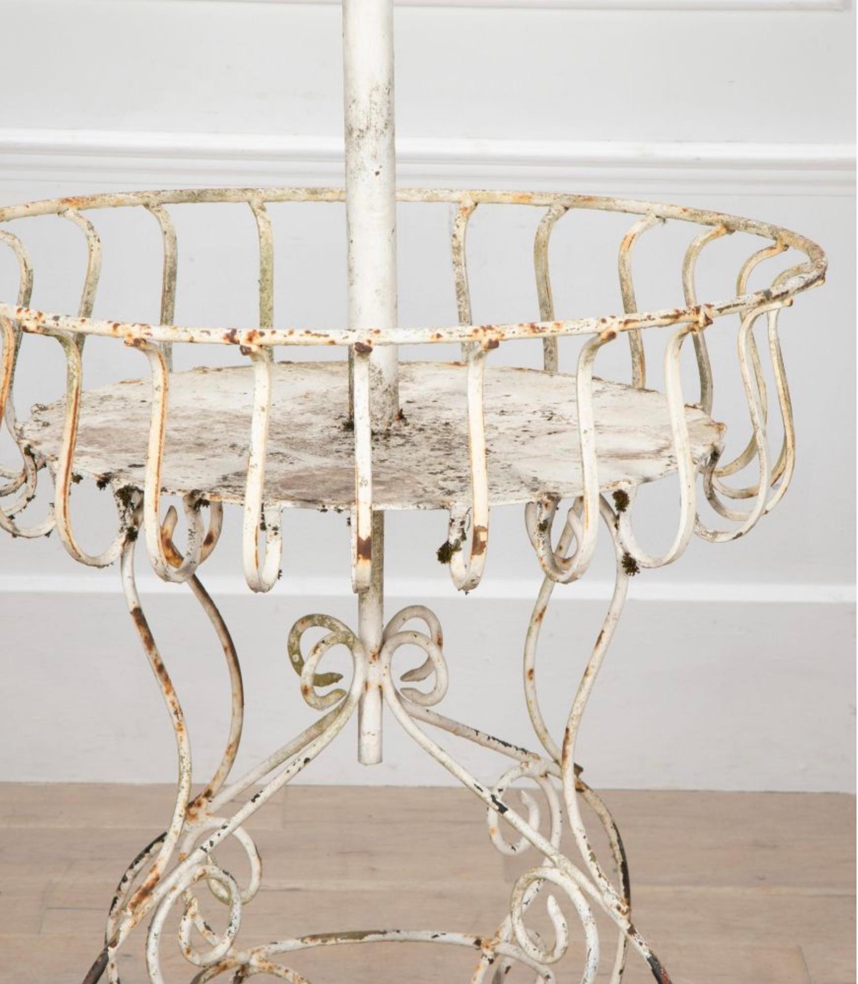 French Iron Two Tiered Plant Stand For Sale 2
