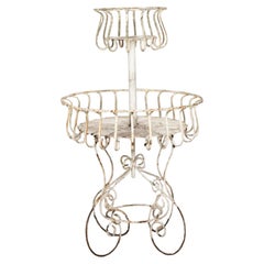 French Iron Two Tiered Plant Stand