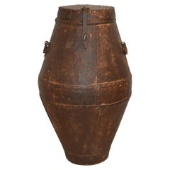 Antique French Iron Vessel with Lid, circa 1870