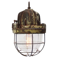 French Iron Retro Industrial Pendant Lamps by Mapelec Amiens